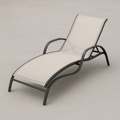 Metal liggestol i aluminium og Textilene 200 cm x 65 cm x 90 cm-decovivapt