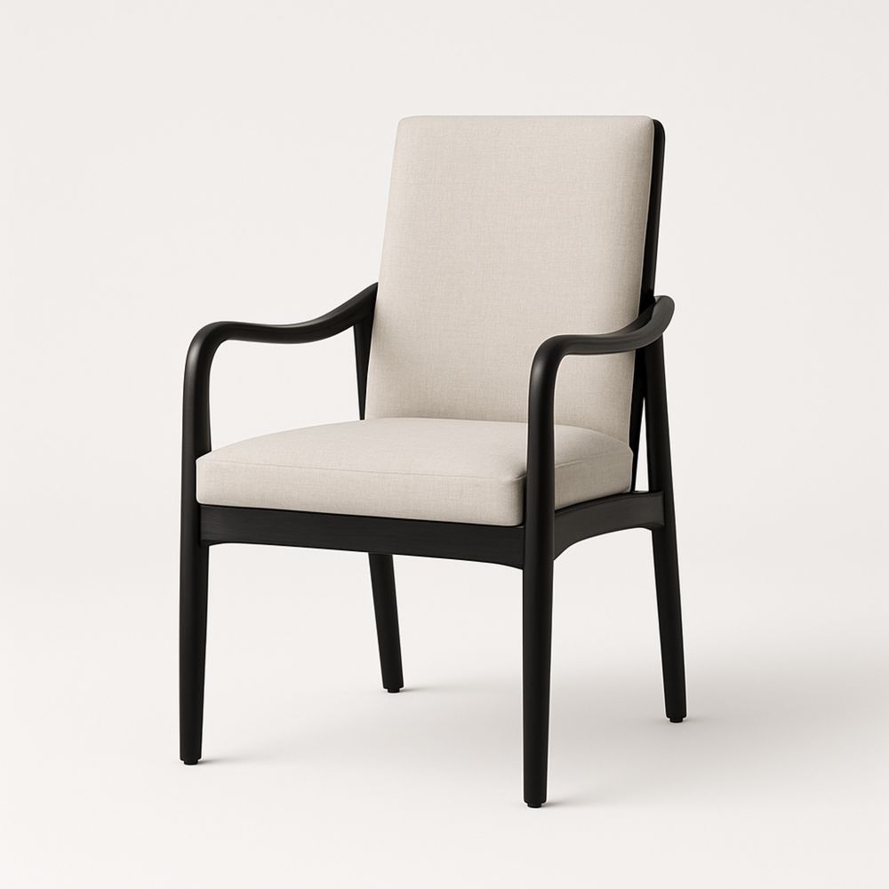 Spisebordsstol Polyesterstof Sort Træramme 80x50x60 cm-decovivapt