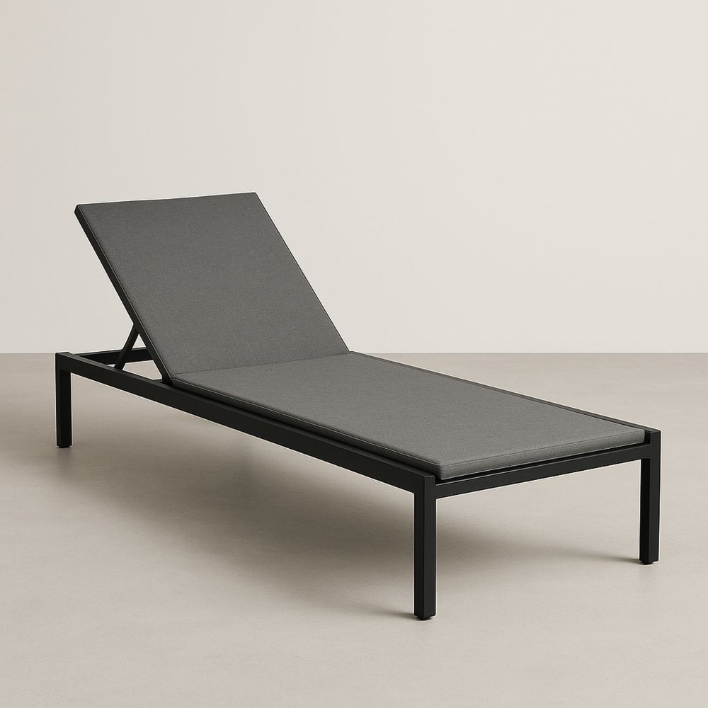 Solstol aluminium med justerbar ryg grå 200x65 cm-decovivapt