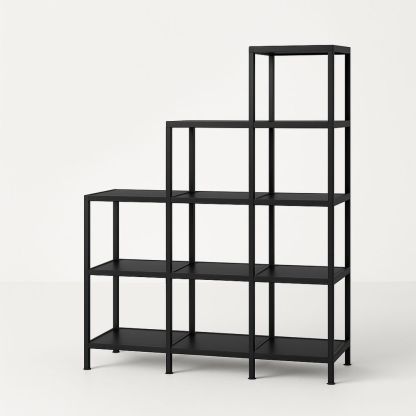 Sort Metal Reol 6 Hylder-decovivapt