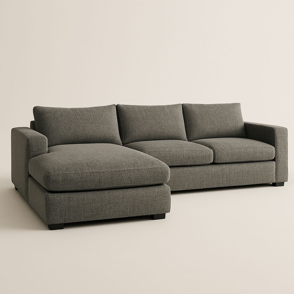 Grå Modulær Sofa med Chaiselong i Polyester-decovivapt