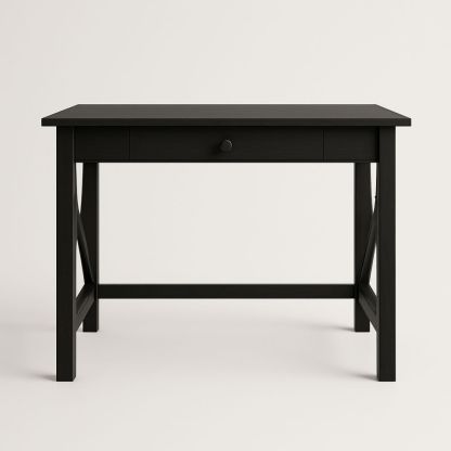 Sort skrivebord med skuffe i MDF 120x60x75 cm-decovivapt