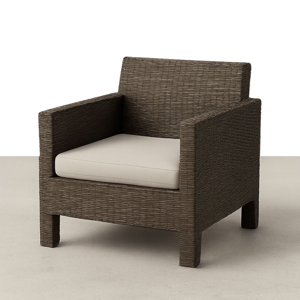 Udendørs lænestol med polyetylenflet og polyester pudebetræk-decovivapt