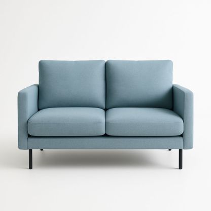 Blå To-personers Sofa med Metalben-decovivapt