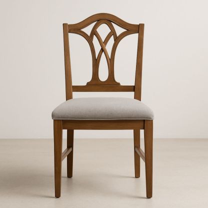 Træstol med gråt stofsæde 97 cm-decovivapt