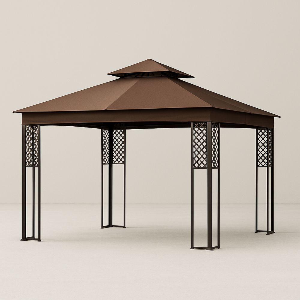 Pavillon Stålramme Brun 3x4m-decovivapt