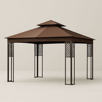 Pavillon Stålramme Brun 3x4m-decovivapt