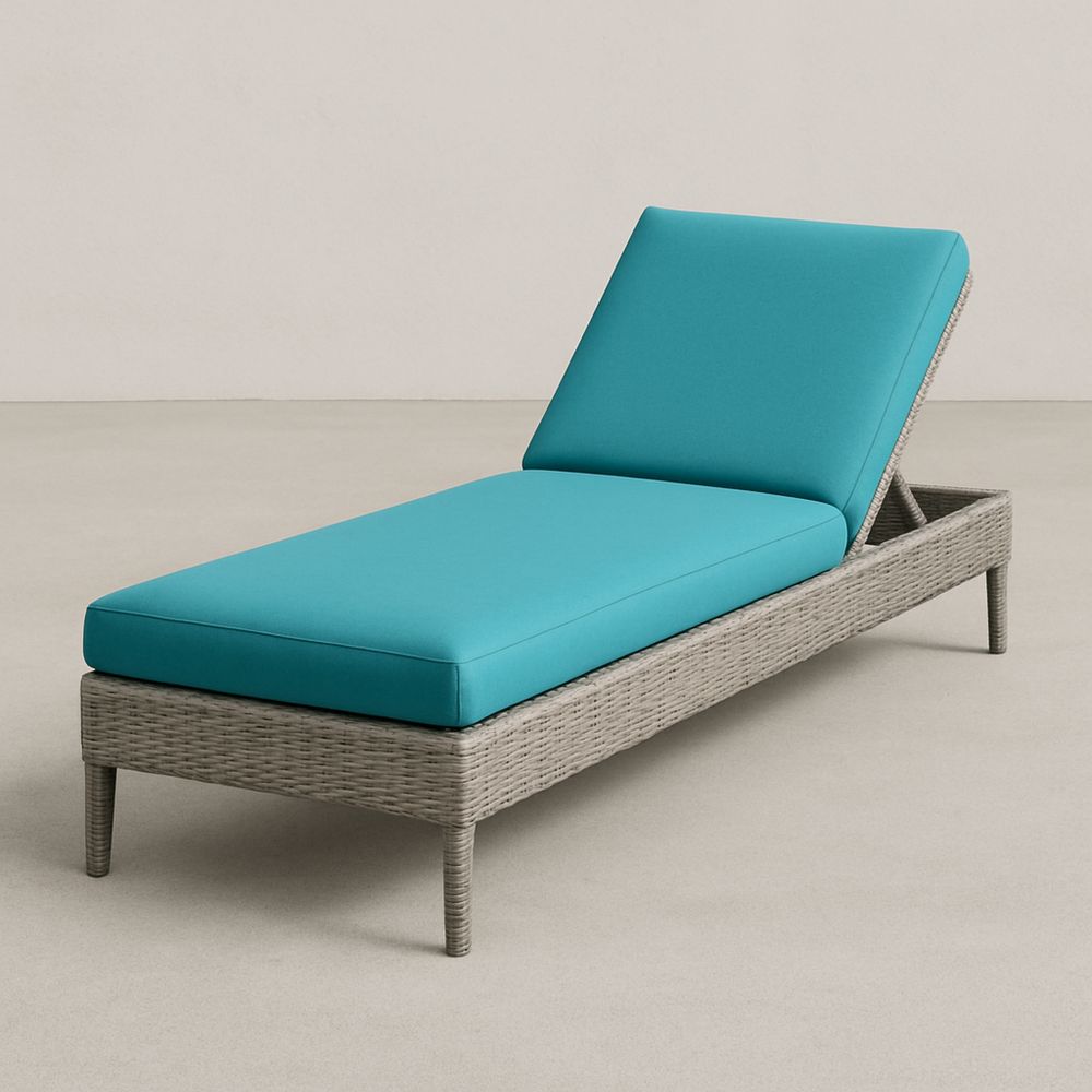 Udendørs liggestol i rattan med justerbar ryg Turkis hynde-decovivapt