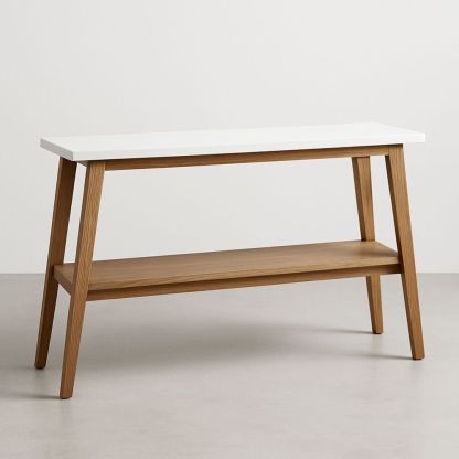 Konsolbord Hvid MDF Eg Finer 120cm-decovivapt