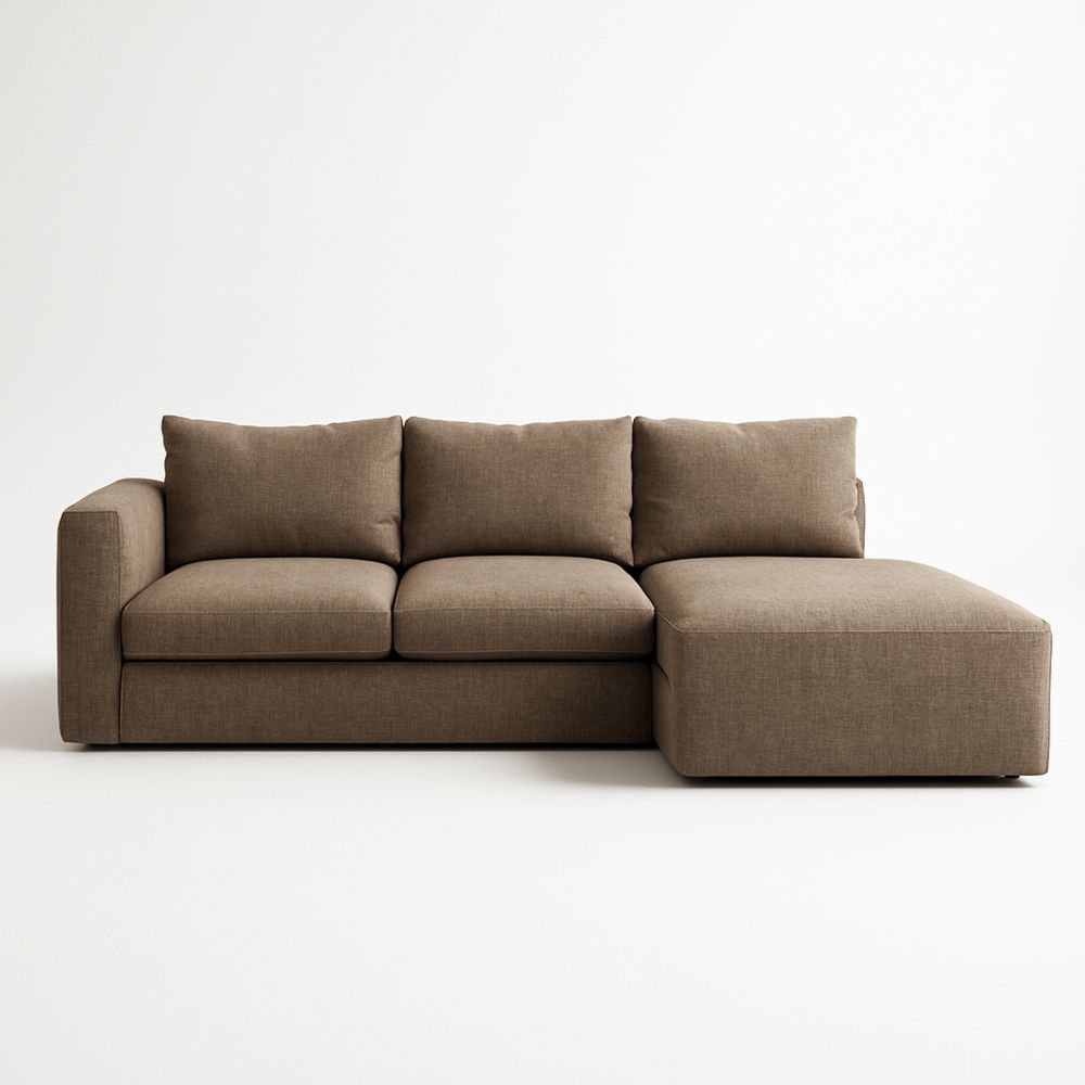 Hjørnesofa stof brun 270x155x85cm-decovivapt
