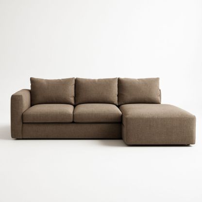 Hjørnesofa stof brun 270x155x85cm-decovivapt