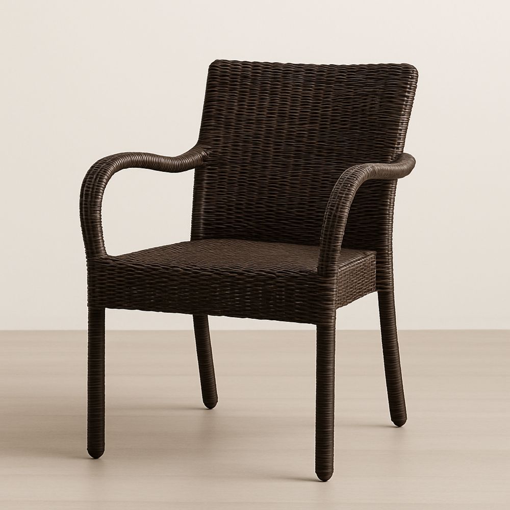 Udendørs stol i polyrattan med stålramme Brun 60x60x90 cm-decovivapt