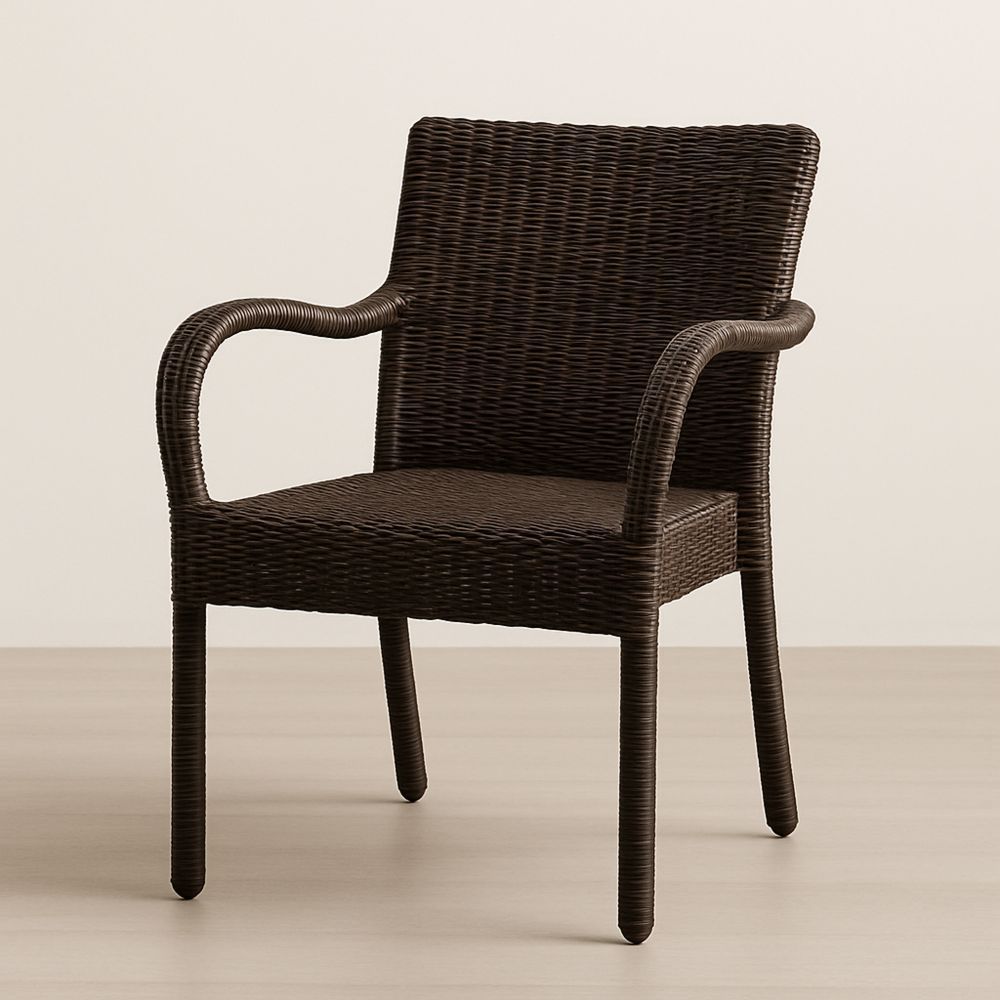 Udendørs stol i polyrattan med stålramme Brun 60x60x90 cm-decovivapt