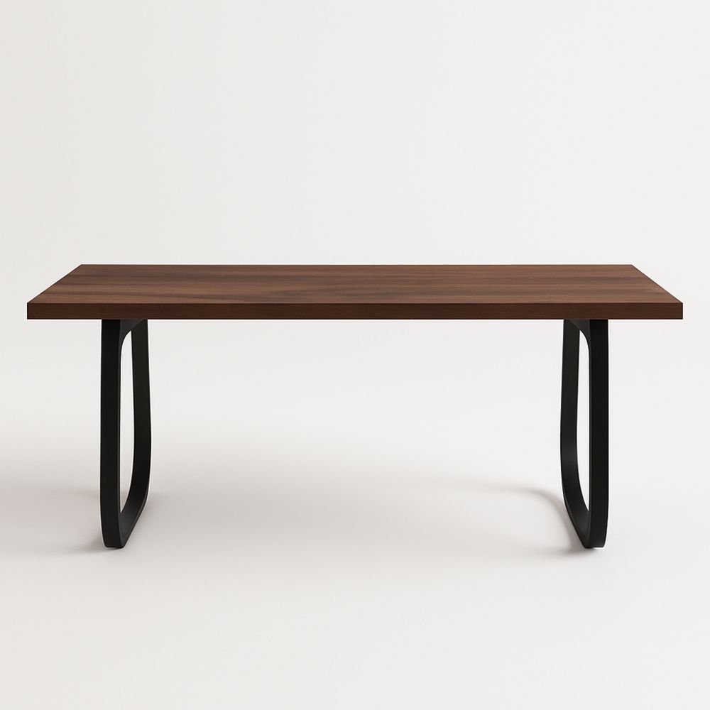 Rektangulært spisebord i valnød med stålben 180x90 cm-decovivapt