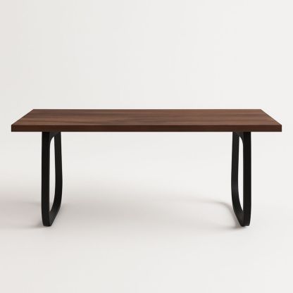 Rektangulært spisebord i valnød med stålben 180x90 cm-decovivapt