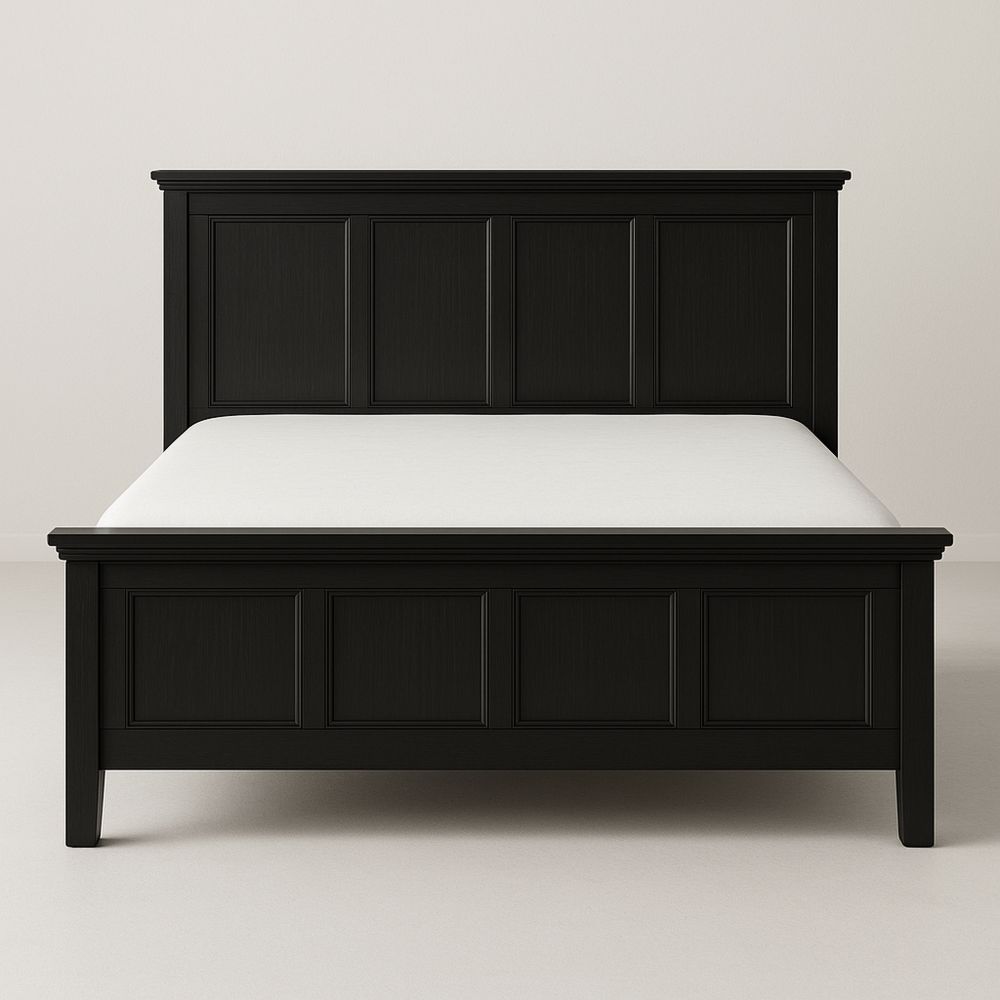 Seng i sort massivt træ 200x160 cm-decovivapt