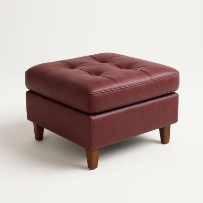 Læderpuf Vinrød 60x60x45 cm-decovivapt