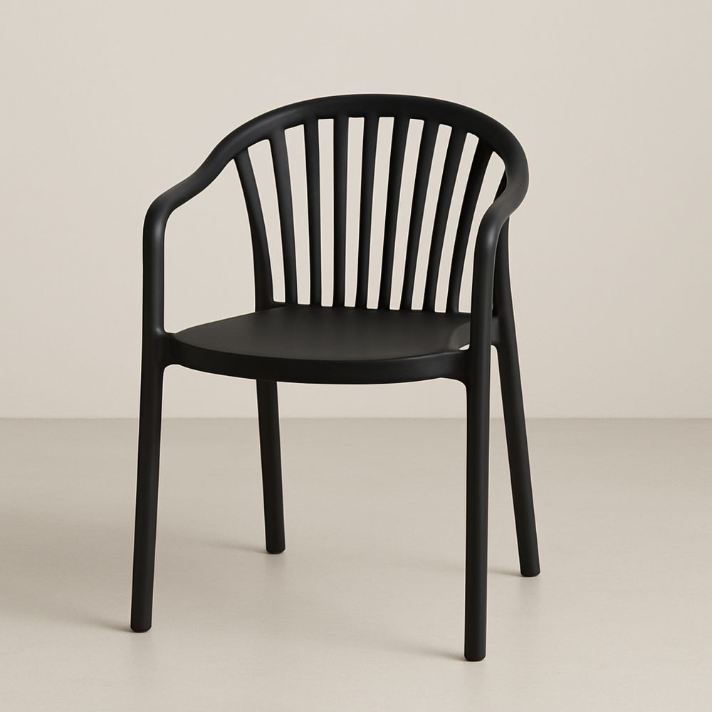 Sort spisebordsstol i polypropylen-decovivapt