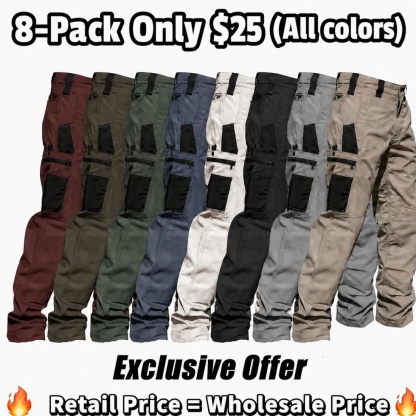 8-Pack(All colors) Men's 8-Pack Unisex 10-Pocket Heavy Duty zipper waterproof tactical Work Pants