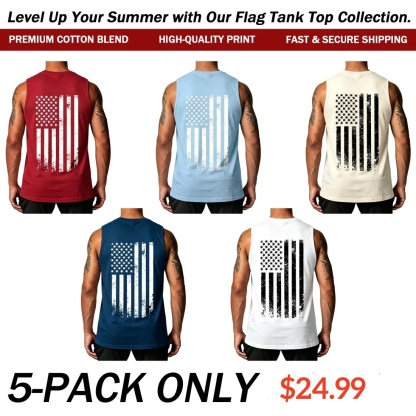 Men's American Flag Graphic Print Tank Top
