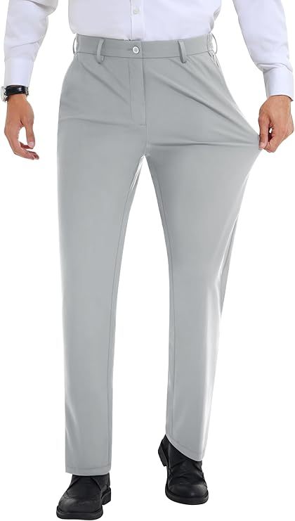 Men’s Stretch Dress Pants With Expandable Waist