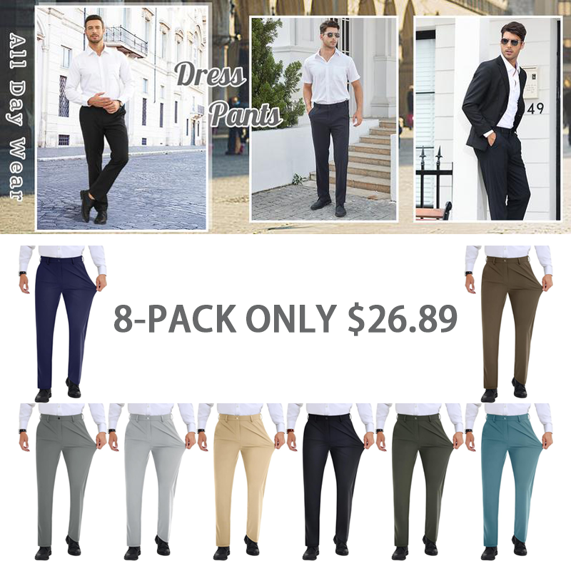 Men’s Stretch Dress Pants With Expandable Waist