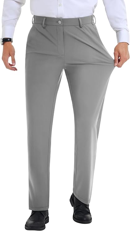 Men’s Stretch Dress Pants With Expandable Waist