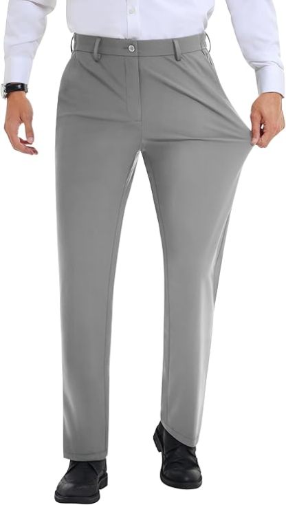 Men’s Stretch Dress Pants With Expandable Waist