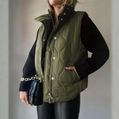 🎄 New Arrivals🔥-Fashionable Lightweight Puffer Vest for Women Oversized Stand Collar Outerwear 2025