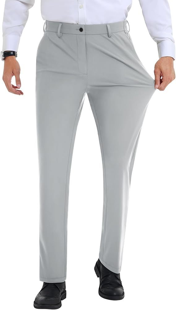 Men’s Stretch Dress Pants With Expandable Waist