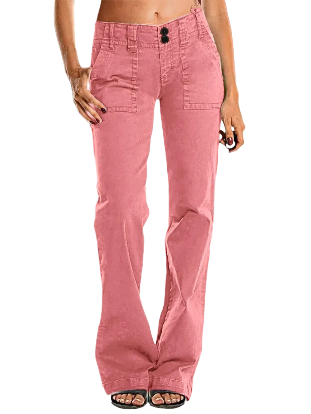 ⚡6-PACK for $24.99⚡- Double Button Mid Waist Straight Leg Pants