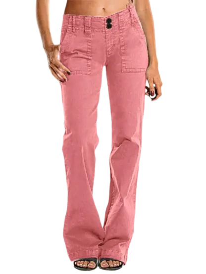 ⚡6-PACK for $24.99⚡- Double Button Mid Waist Straight Leg Pants