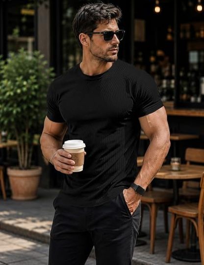 Men's Casual Solid Color Crew Neck Short Sleeve T-Shirt
