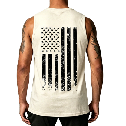 Men's American Flag Graphic Print Tank Top