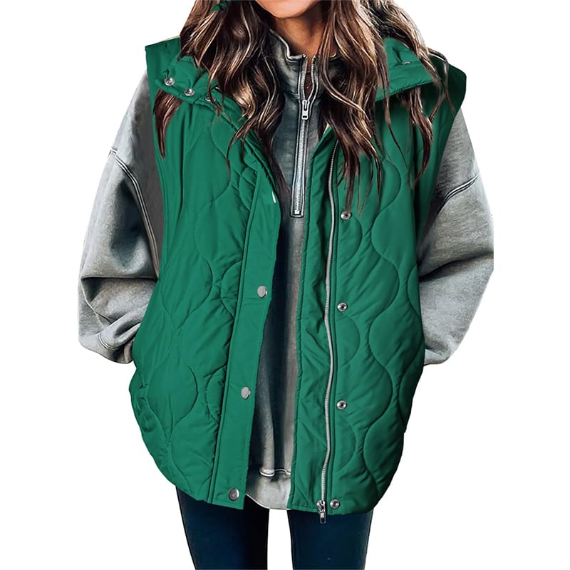 🎄 New Arrivals🔥-Fashionable Lightweight Puffer Vest for Women Oversized Stand Collar Outerwear 2025
