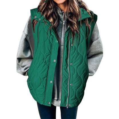 🎄 New Arrivals🔥-Fashionable Lightweight Puffer Vest for Women Oversized Stand Collar Outerwear 2025