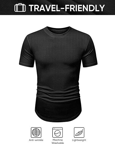 Men's Casual Solid Color Crew Neck Short Sleeve T-Shirt
