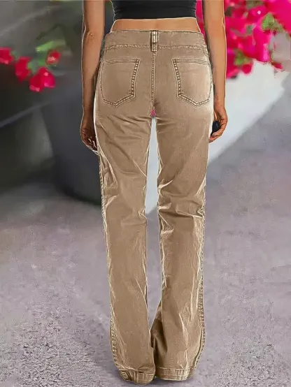 ⚡6-PACK for $24.99⚡- Double Button Mid Waist Straight Leg Pants