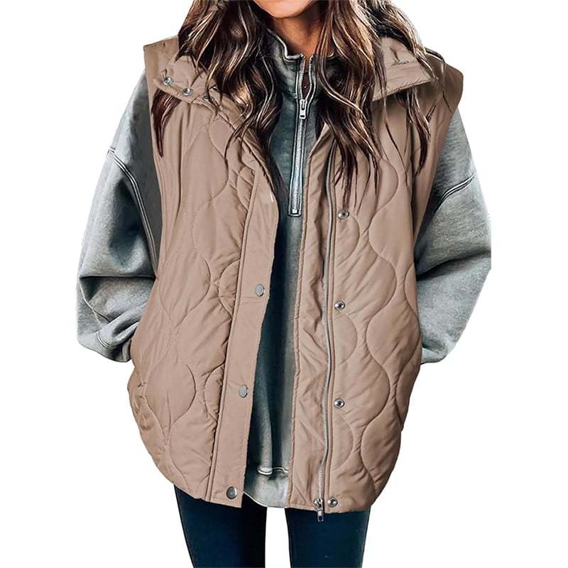 🎄 New Arrivals🔥-Fashionable Lightweight Puffer Vest for Women Oversized Stand Collar Outerwear 2025