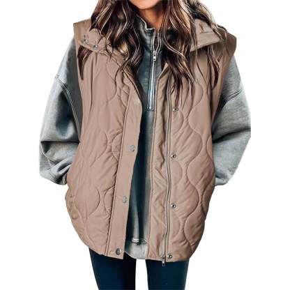 🎄 New Arrivals🔥-Fashionable Lightweight Puffer Vest for Women Oversized Stand Collar Outerwear 2025