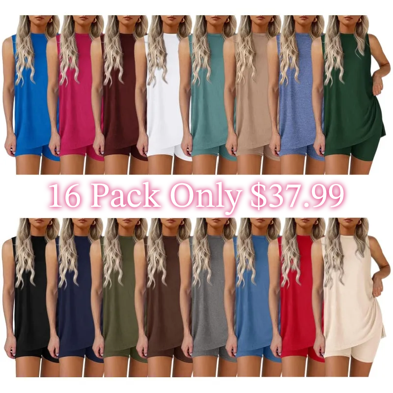 🔥Sleeveless Crewneck Women's 2 Piece Sets