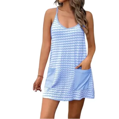 Women's Summer Sleeveless Mini Dress with Pockets
