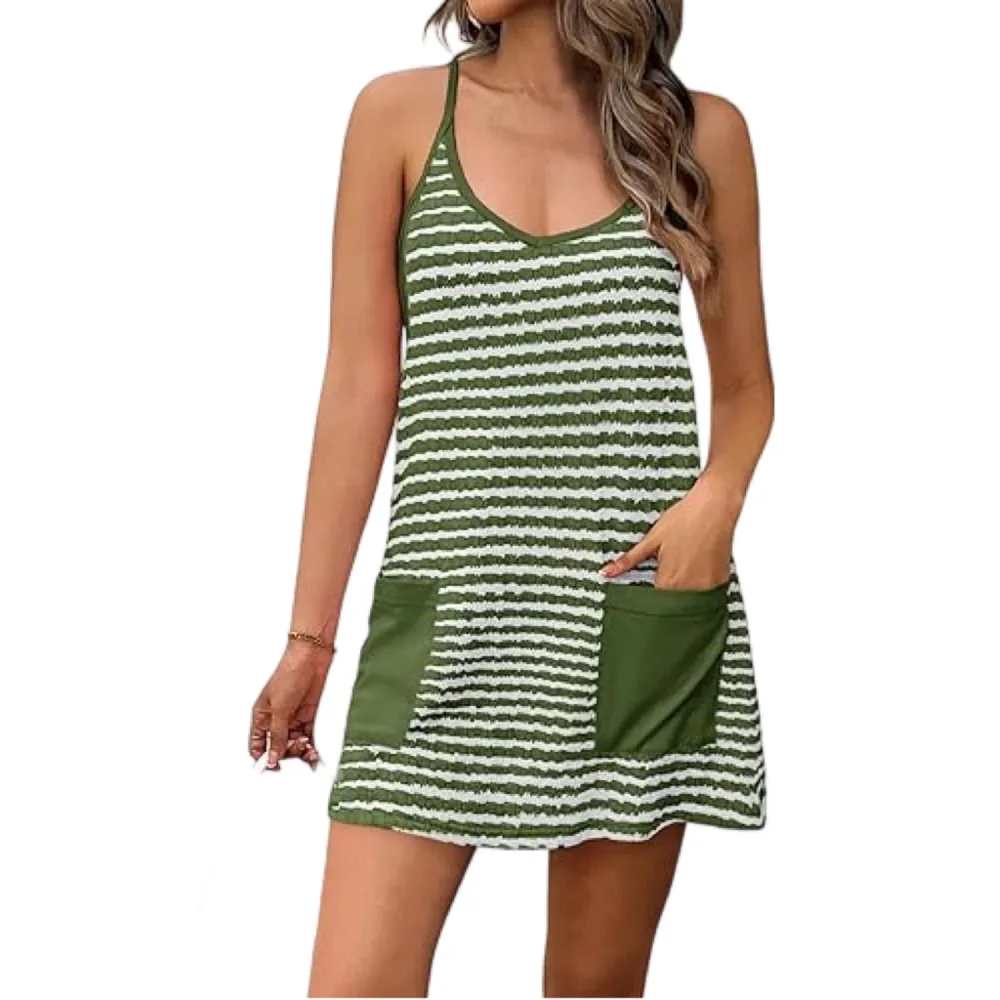 Women's Summer Sleeveless Mini Dress with Pockets