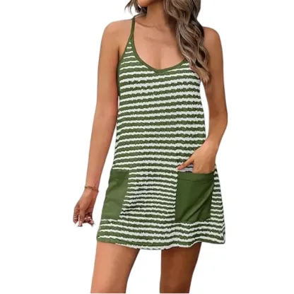 Women's Summer Sleeveless Mini Dress with Pockets