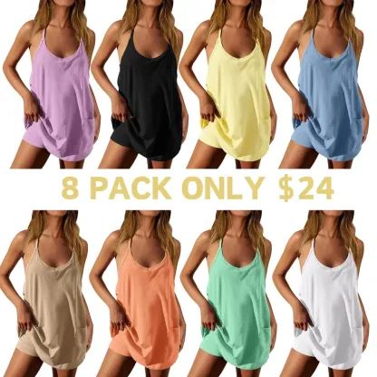 Women's Summer Sleeveless Mini Dress with Pockets