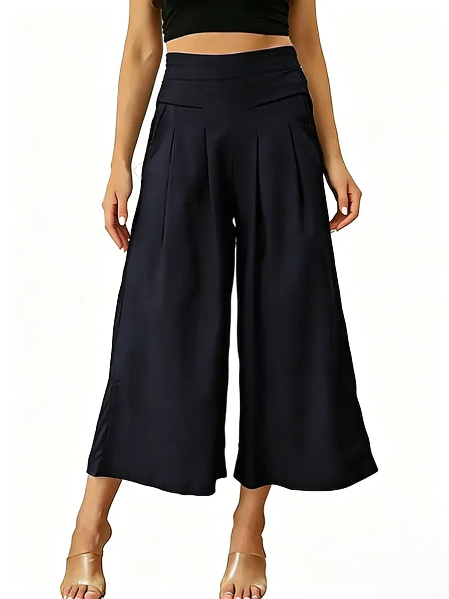 Women's Cotton Linen Culottes Pants