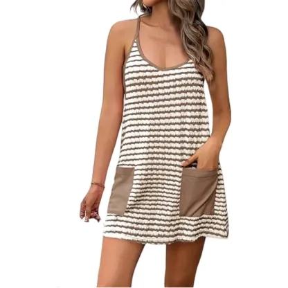 Women's Summer Sleeveless Mini Dress with Pockets