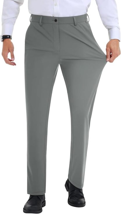 Men’s Stretch Dress Pants With Expandable Waist