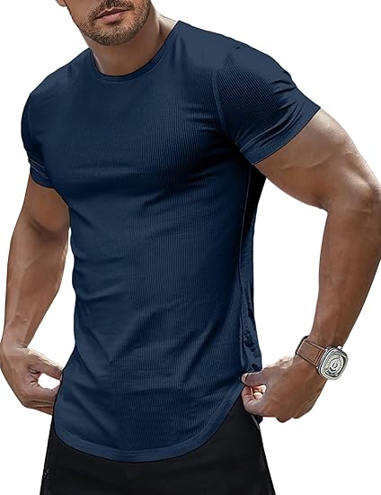 Men's Casual Solid Color Crew Neck Short Sleeve T-Shirt
