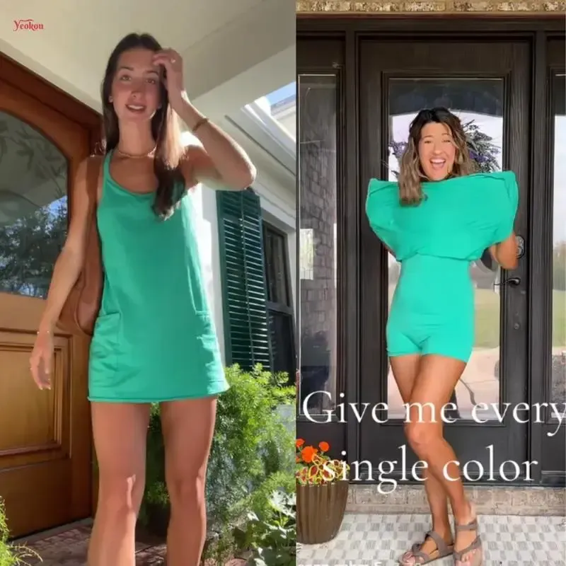 Women's Summer Sleeveless Mini Dress with Pockets